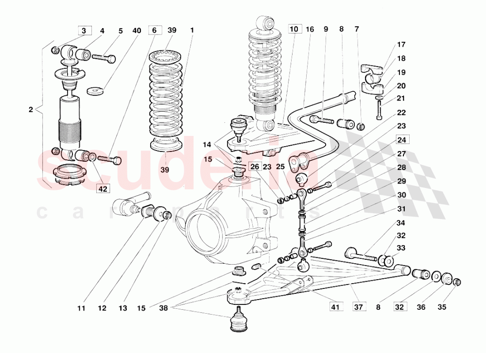 Front Suspension (Valid for June 1992 Version) of Lamborghini Lamborghini Diablo (1990-1998)