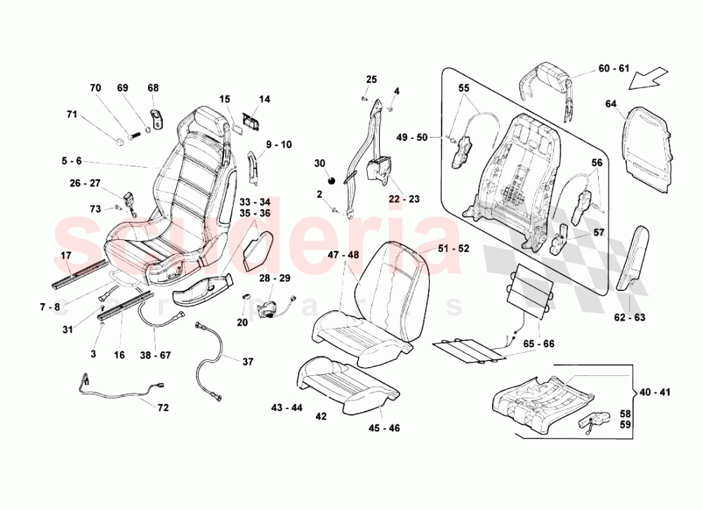 Seats And Safety Belts of Lamborghini Lamborghini Gallardo LP560 Spyder