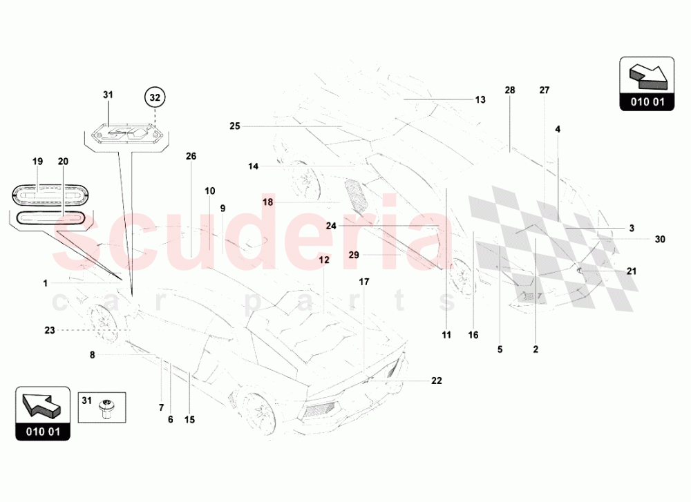 NAMEPLATES of Lamborghini Lamborghini Aventador LP700 Roadster