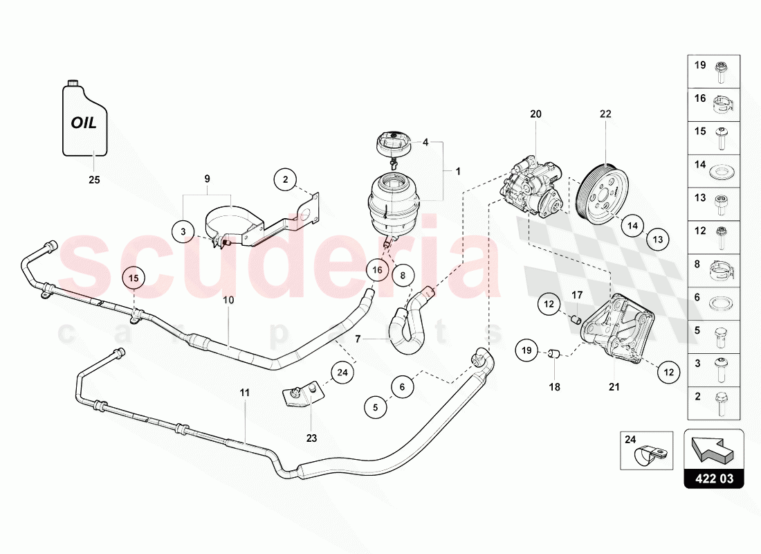 FOR POWER STEERING of Lamborghini Lamborghini Aventador LP770 SVJ Coupe