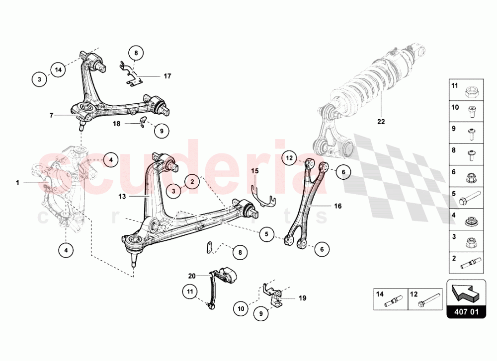 FRONT ARMS of Lamborghini Lamborghini Aventador LP700 Roadster