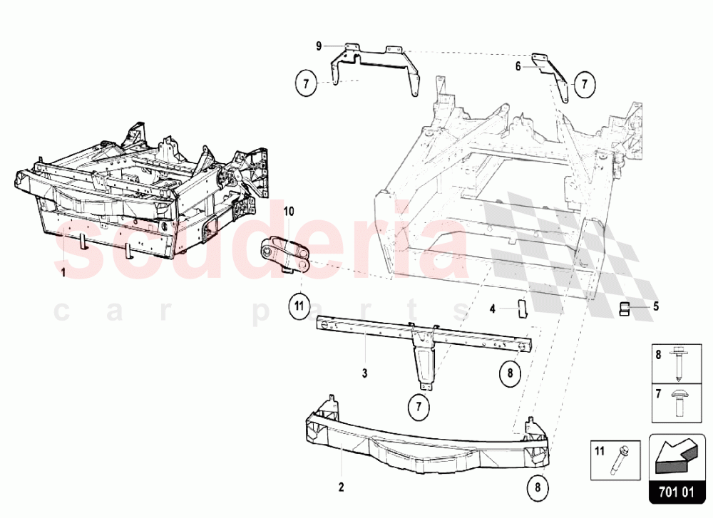 Front Frame Elements of Lamborghini Lamborghini Aventador S