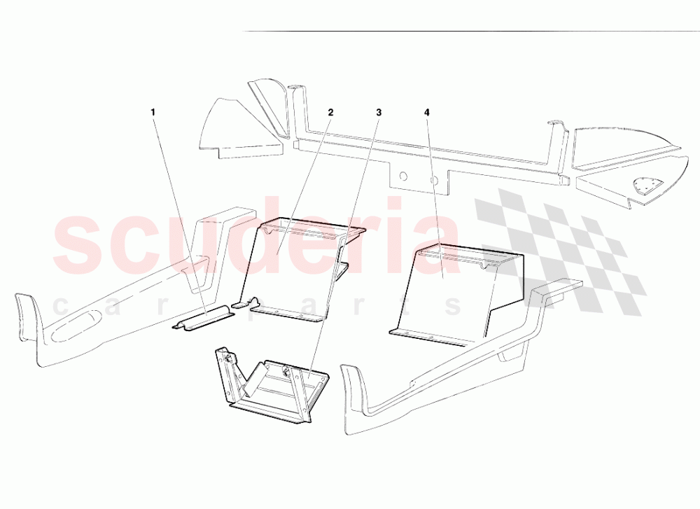 Passenger Compartment Trim (Valid for R.H.D. Version - January 1995) 2 of Lamborghini Lamborghini Diablo SE30 (1993-1995)