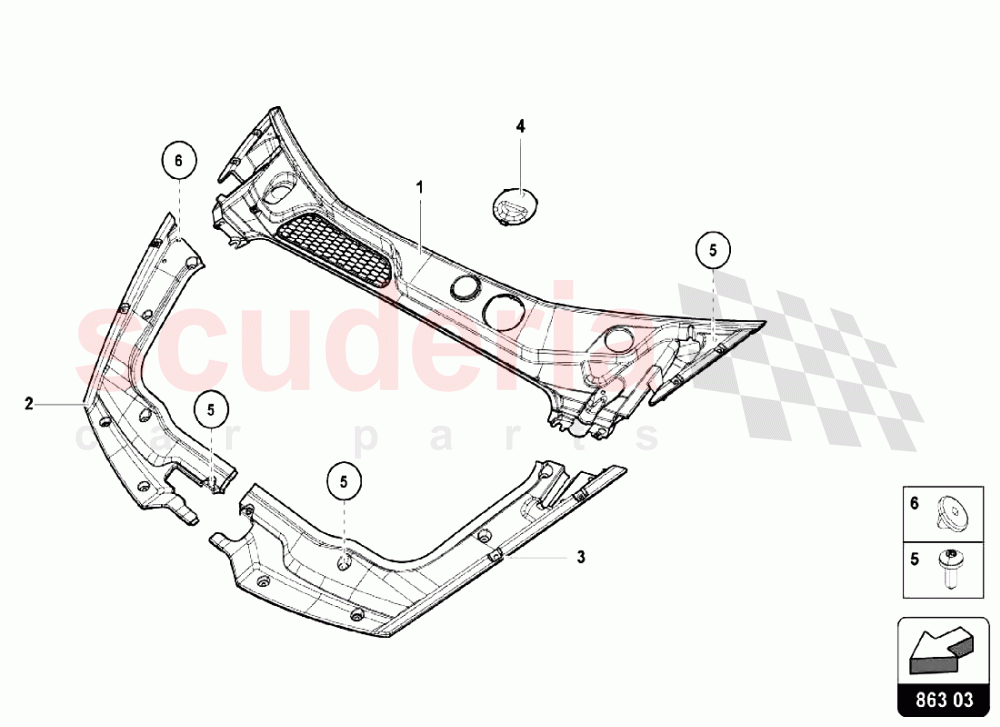 Inner Door Trims - Panel cover of Lamborghini Lamborghini Huracan LP580 Coupe