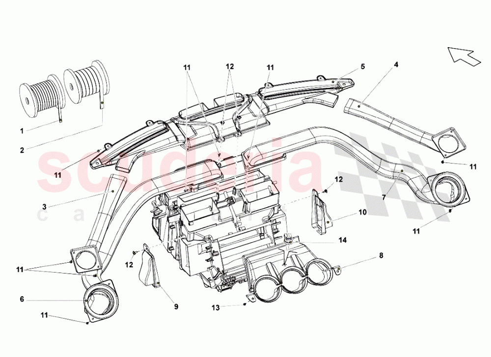 Dashboard Air Pipe of Lamborghini Lamborghini Gallardo (2008)