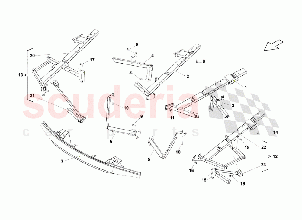 Front Frame Attachments of Lamborghini Lamborghini Gallardo (2003-2005)