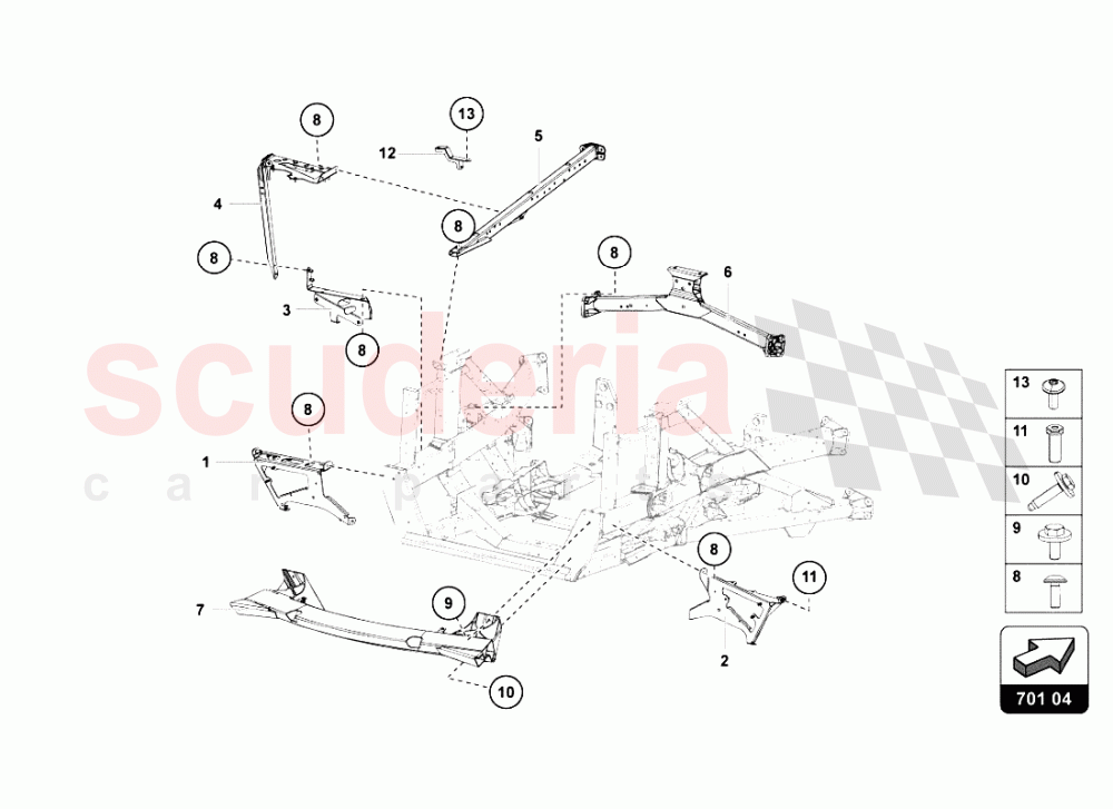 REAR FRAME ELEMENTS 2 of Lamborghini Lamborghini Aventador LP700 Roadster