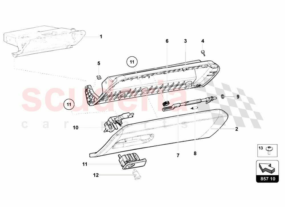 PASSENGER SIDE DRAWER 2 of Lamborghini Lamborghini Aventador LP700 Roadster