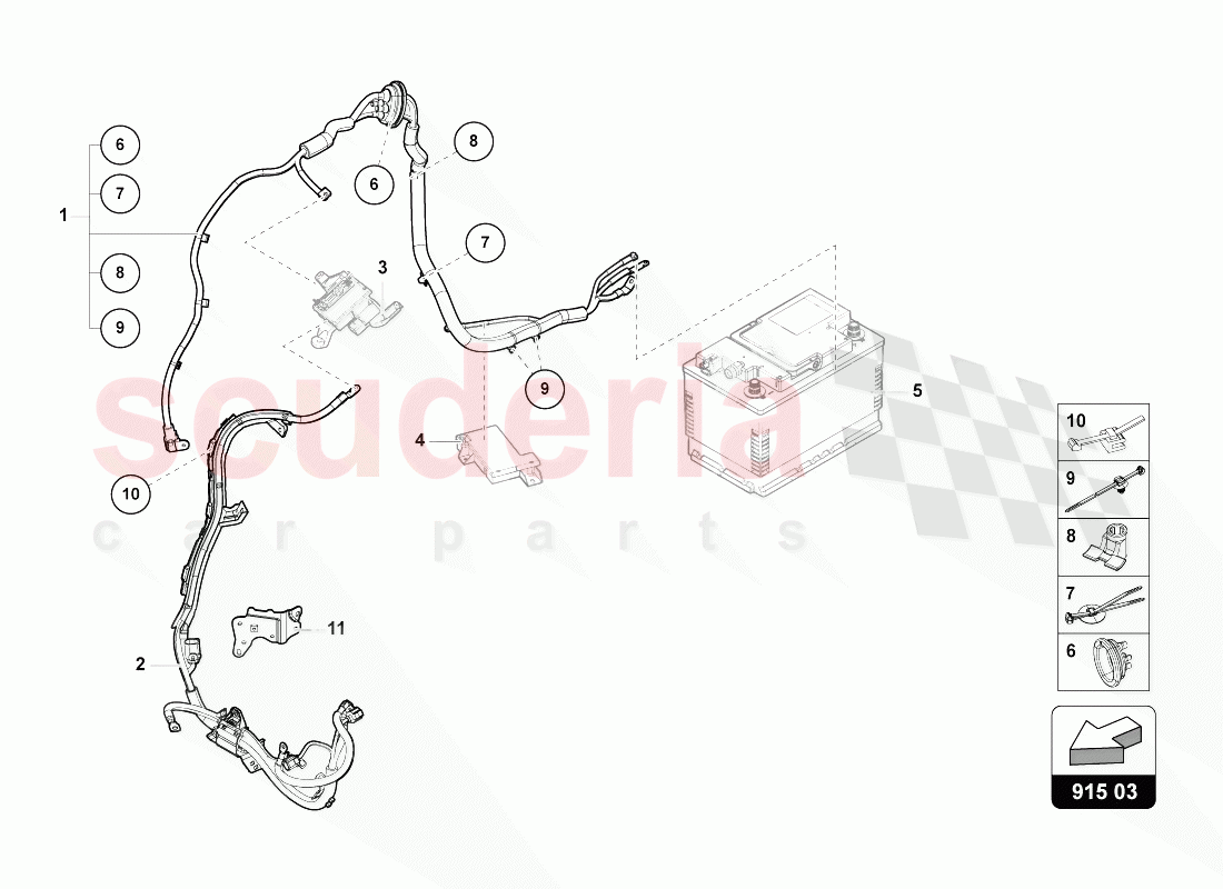 WIRING SET FOR BATTERY +/- of Lamborghini Lamborghini Urus