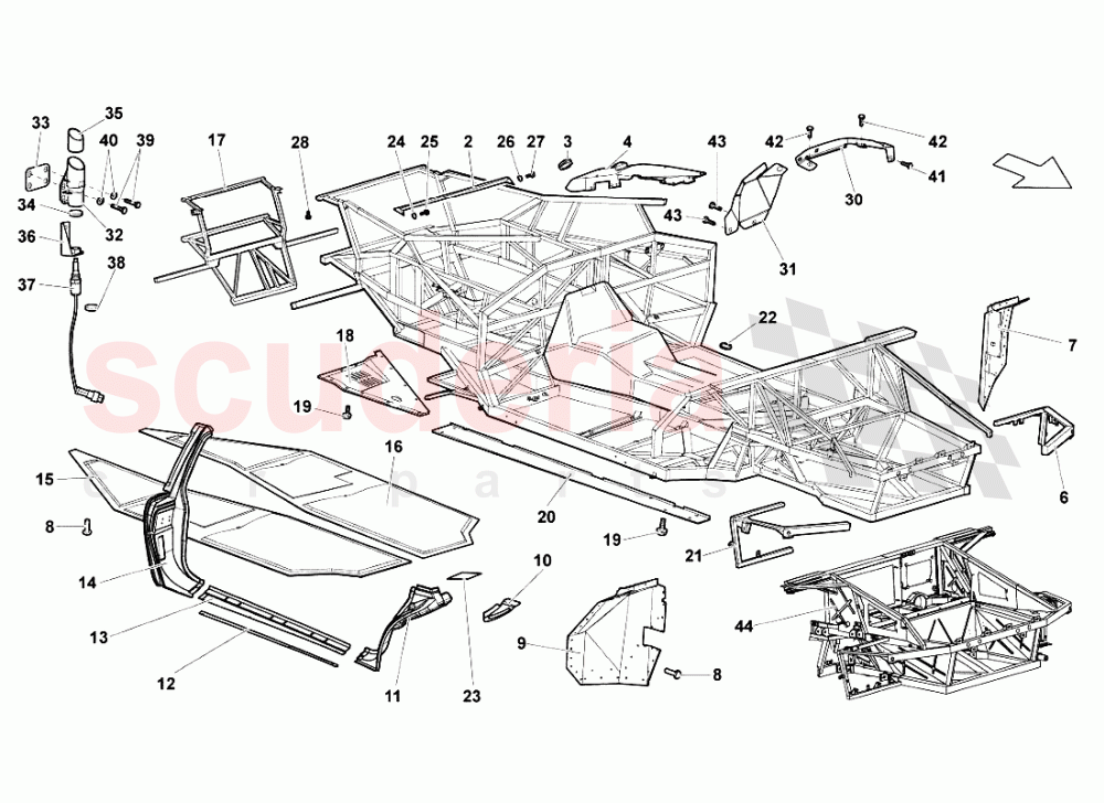 Frame Elements of Lamborghini Lamborghini Murcielago Roadster