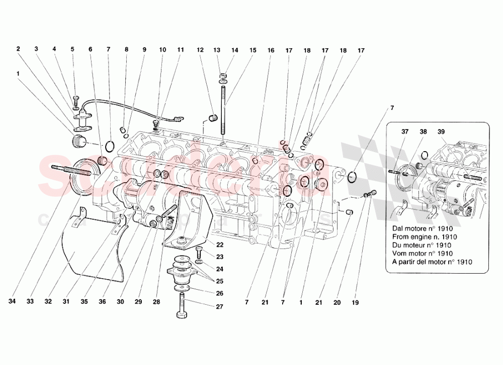 Crankase of Lamborghini Lamborghini Diablo VT Roadster (1998-2000)