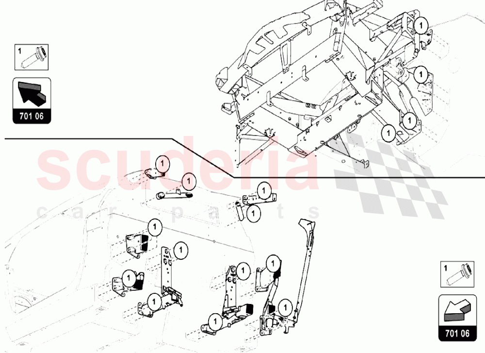 Frame Fasteners of Lamborghini Lamborghini Aventador S