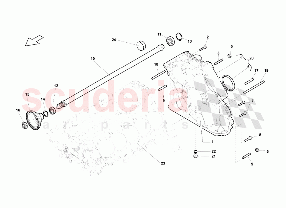 Timing Chain Cover - Propeller Shaft of Lamborghini Lamborghini Gallardo LP570 4 SL