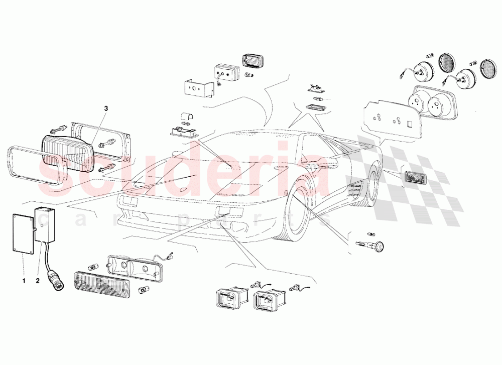 Lights (Valid for Canada Version - October 1991) of Lamborghini Lamborghini Diablo (1990-1998)
