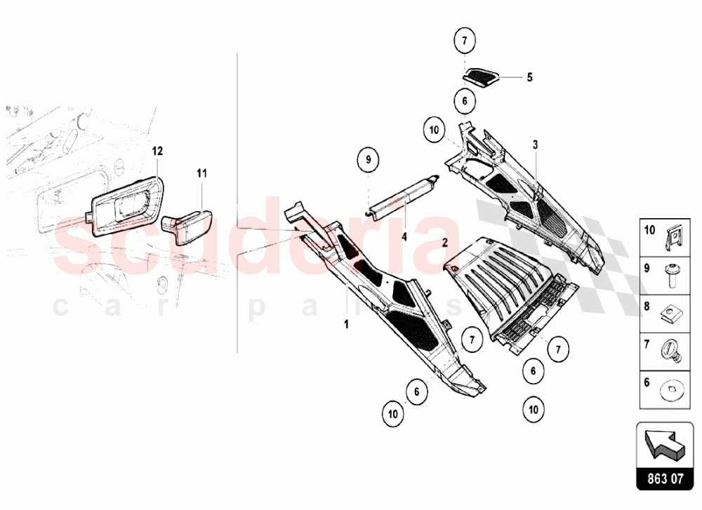 Inner Door Trims - Engine Cover of Lamborghini Lamborghini Huracan LP640 Performante Coupe