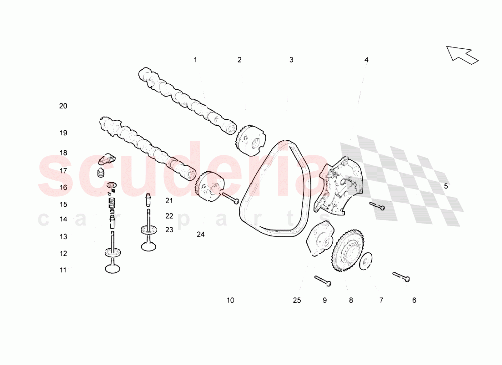 Left Head Timing System of Lamborghini Lamborghini Gallardo (2003-2005)