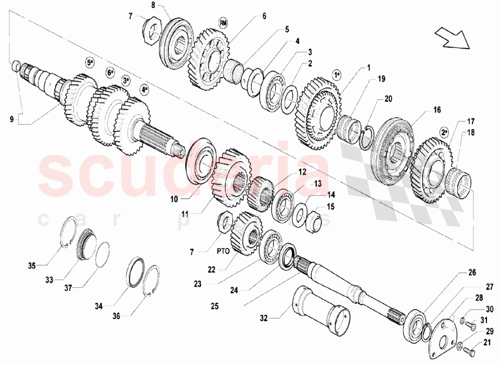 Output Shaft of Lamborghini Lamborghini Gallardo LP550 Coupe