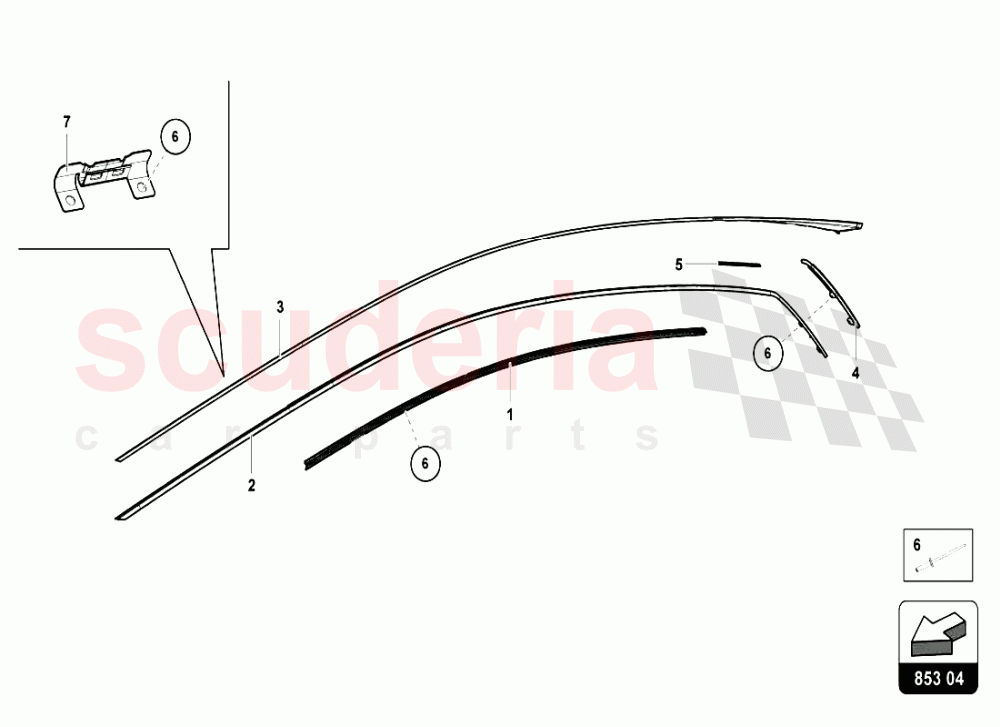 ROOF MOULDING of Lamborghini Lamborghini Huracan LP610 Coupe