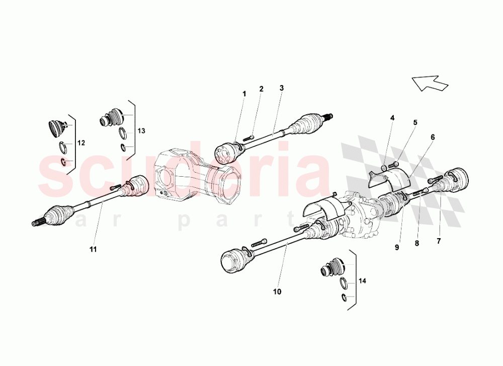 Axle Shafts And Propeller Shaft of Lamborghini Lamborghini Murcielago Roadster