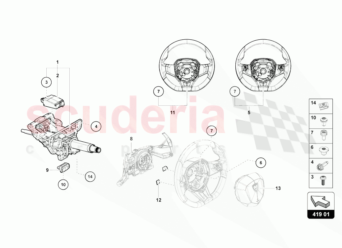 STEERING SYSTEM of Lamborghini Lamborghini Aventador LP770 SVJ Coupe