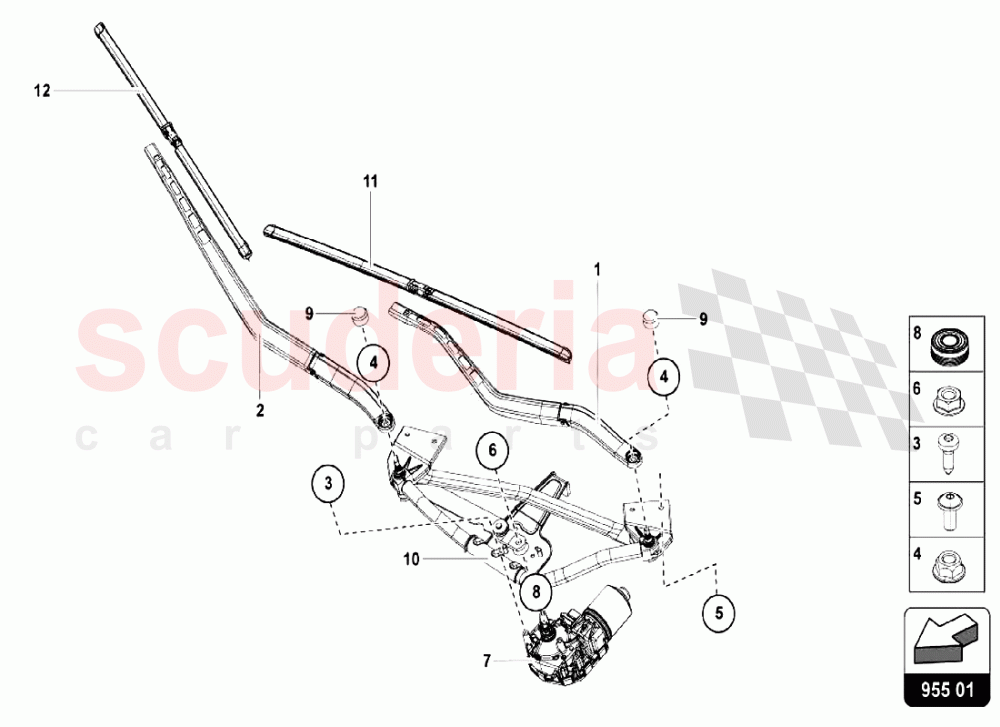 WINDSHIELD WIPER of Lamborghini Lamborghini Aventador LP750 SV Roadster