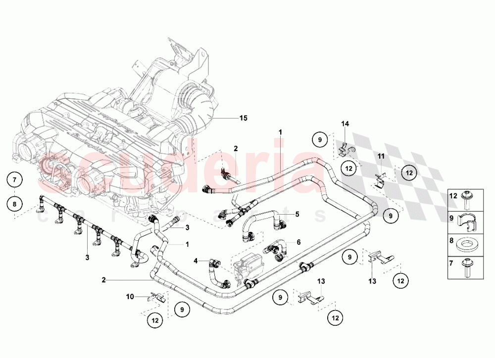 Blow By System of Lamborghini Lamborghini Aventador LP700 Coupe