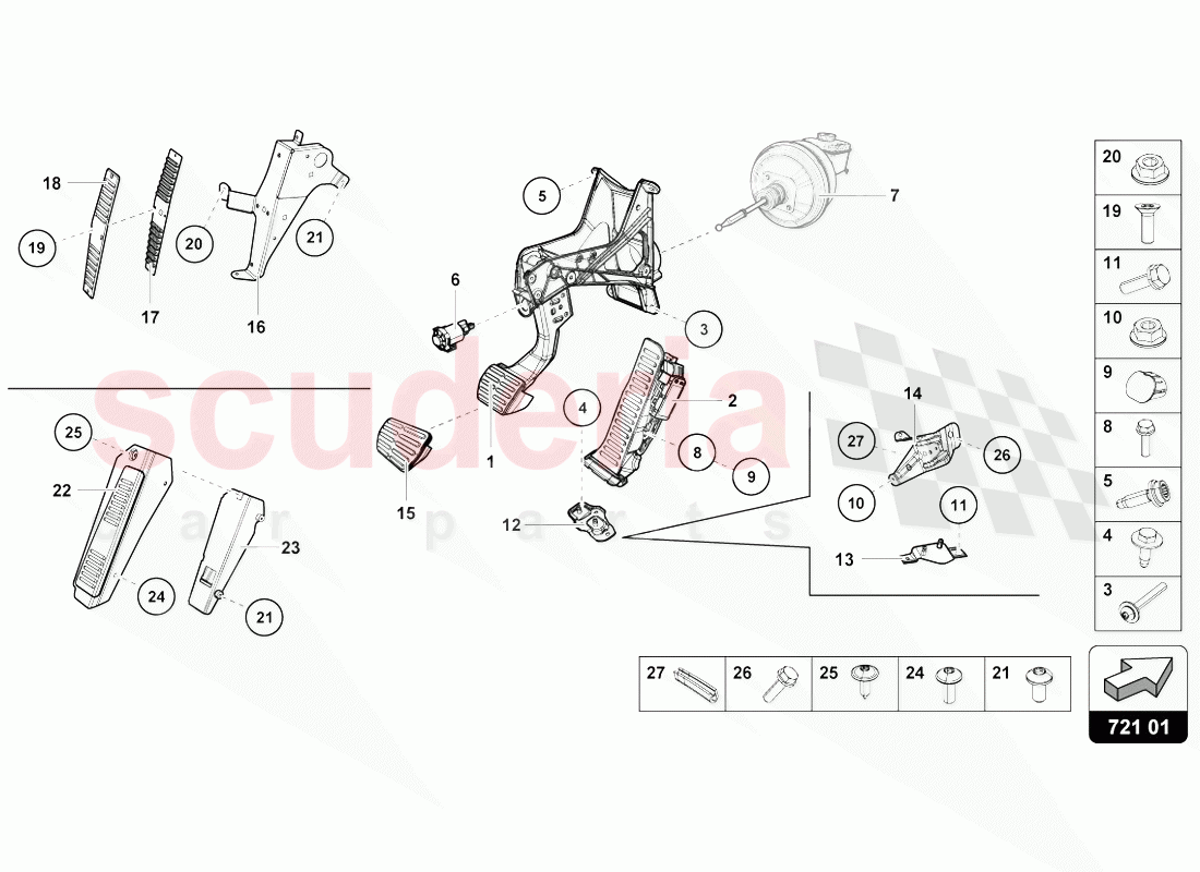 BRAKE AND ACCEL, LEVER MECH. of Lamborghini Lamborghini Huracan Evo Coupe