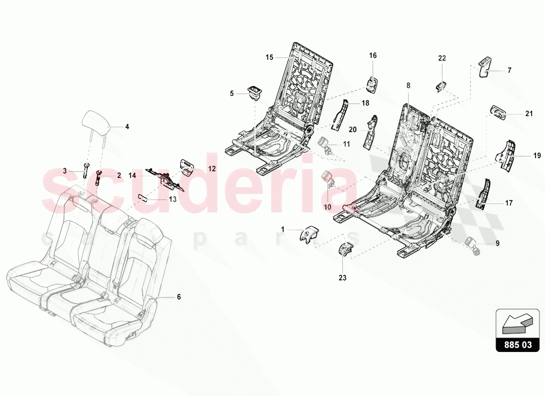 BENCH SEAT (3-SEATER) of Lamborghini Lamborghini Urus