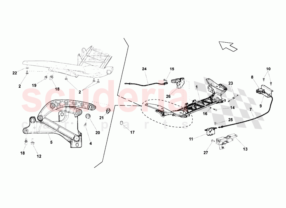 Engine Hood Support of Lamborghini Lamborghini Gallardo LP560 Spyder