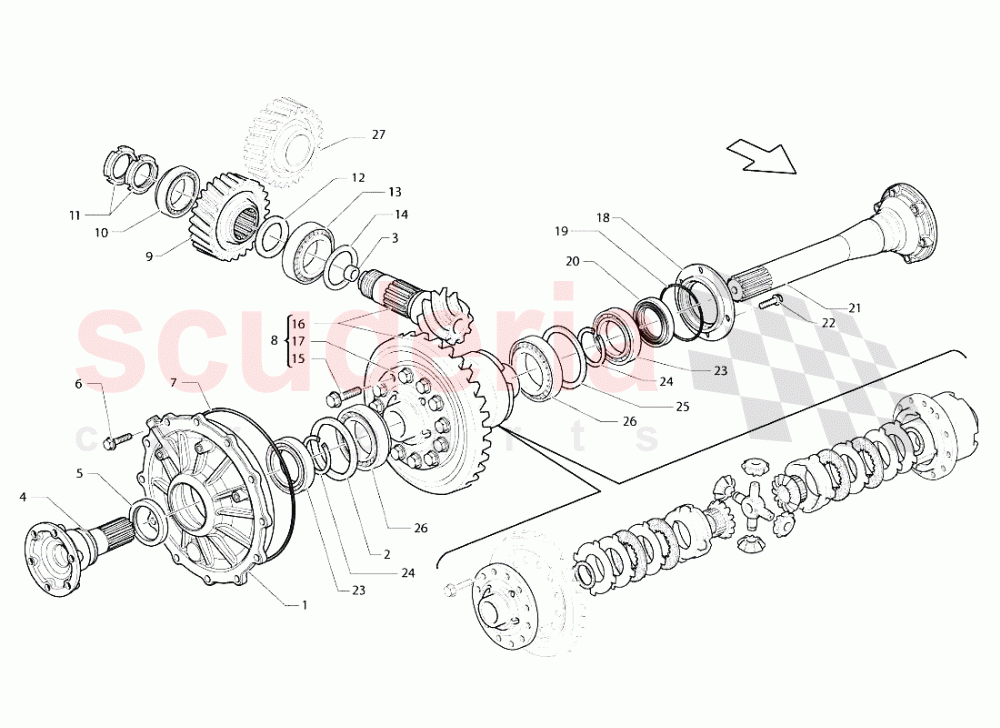 Rear Differential of Lamborghini Lamborghini Gallardo LP560 Coupe