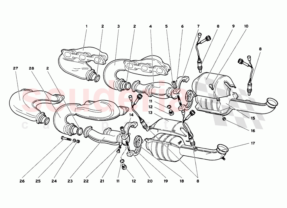 Exhaust System (My 2001) 1 of Lamborghini Lamborghini Diablo VT 6.0 (2000-2001)