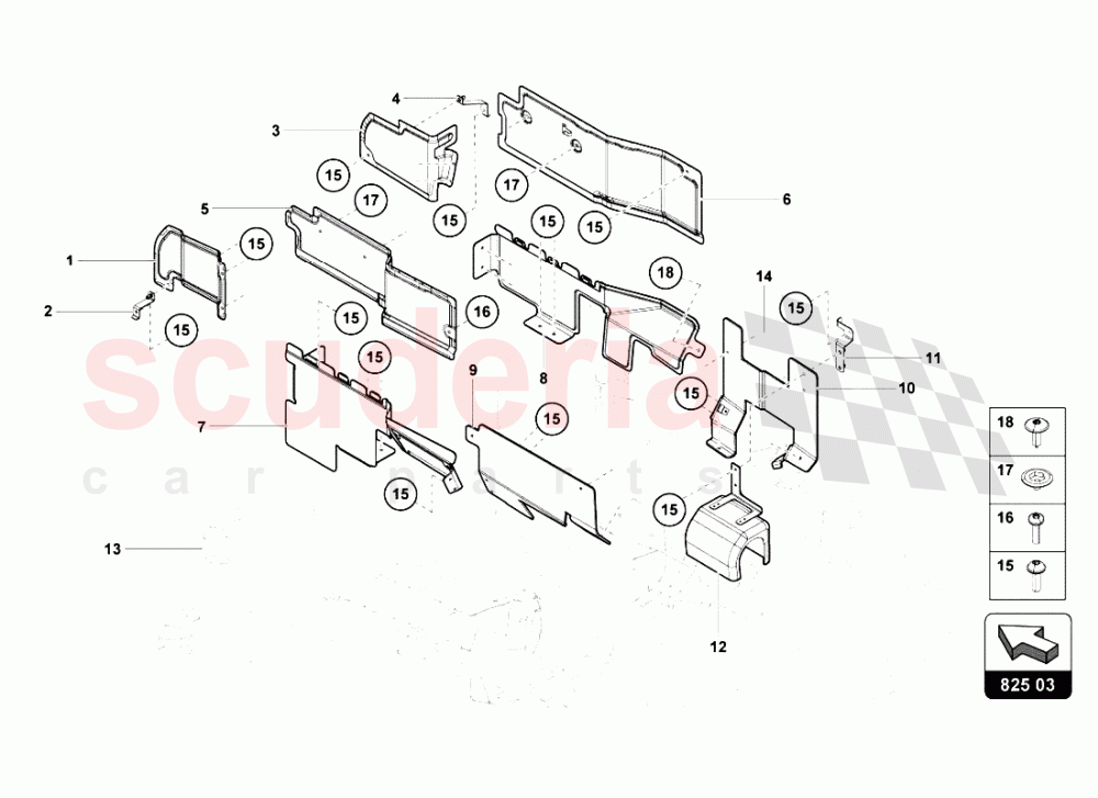 HEAT SHIELD of Lamborghini Lamborghini Aventador LP700 Roadster