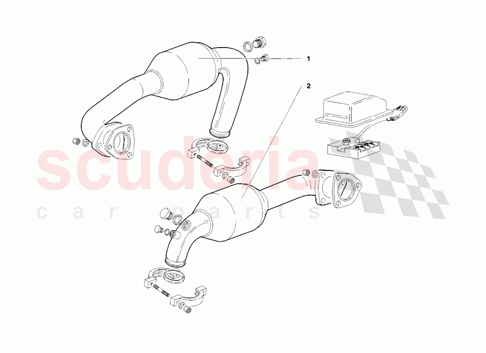 Exhaust System (Valid for USA and Canada - November 1998) 2 of Lamborghini Lamborghini Diablo SV (1998)