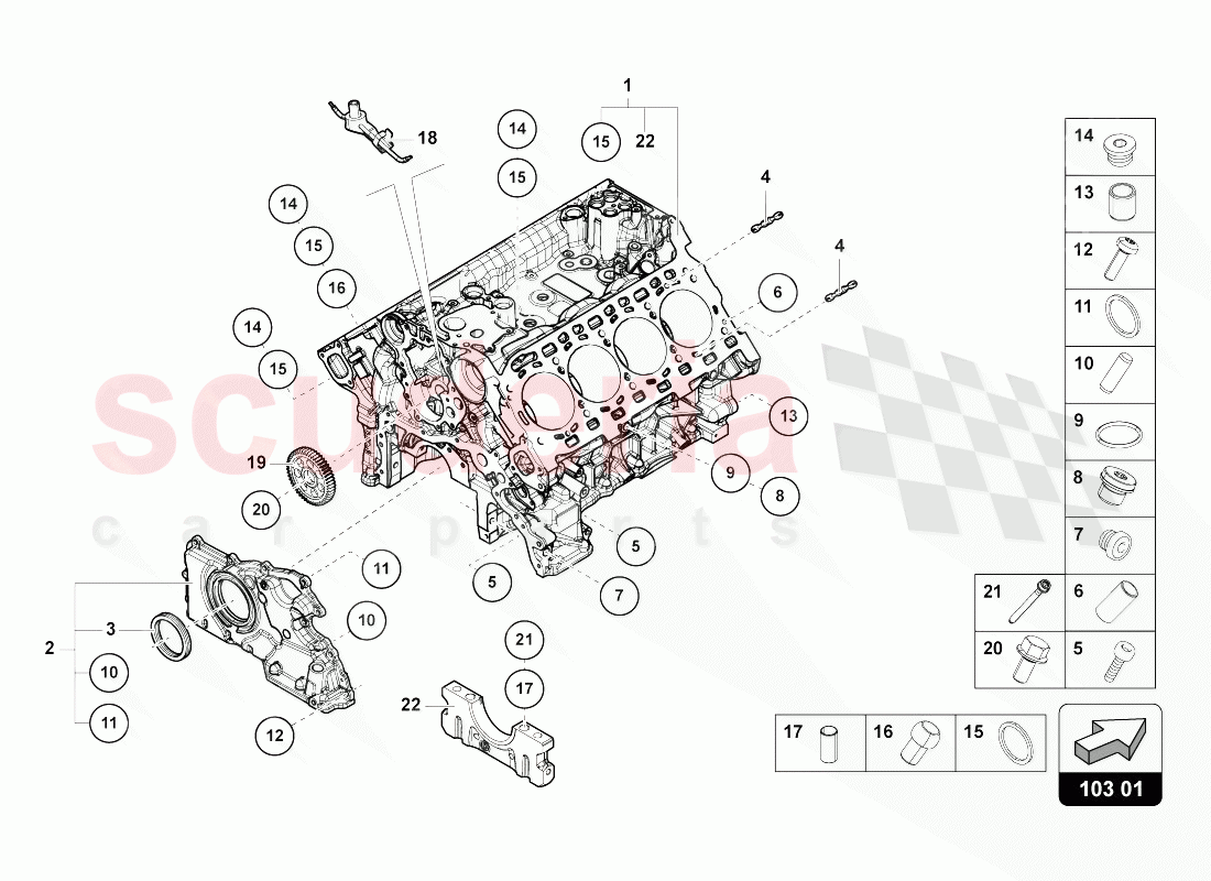 CRANKCASE of Lamborghini Lamborghini Urus