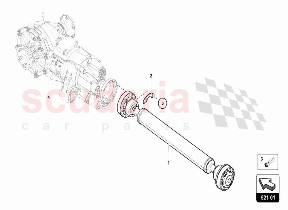 Propeller Shaft of Lamborghini Lamborghini Aventador S