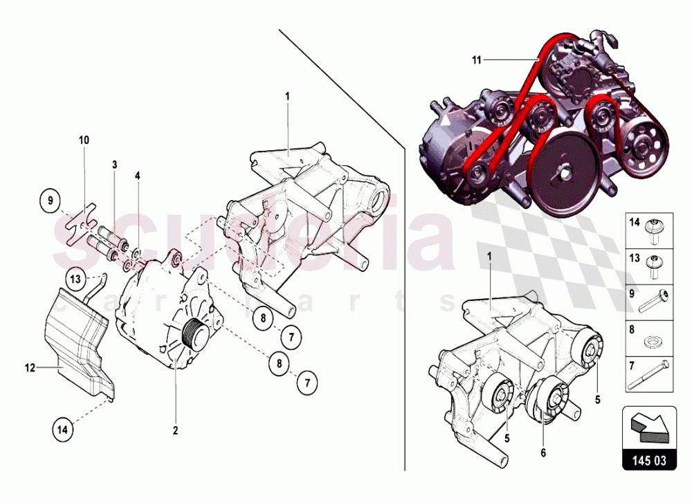 HEAD TIMING SYSTEM - ALTERNATOR of Lamborghini Lamborghini Aventador LP720 Coupe