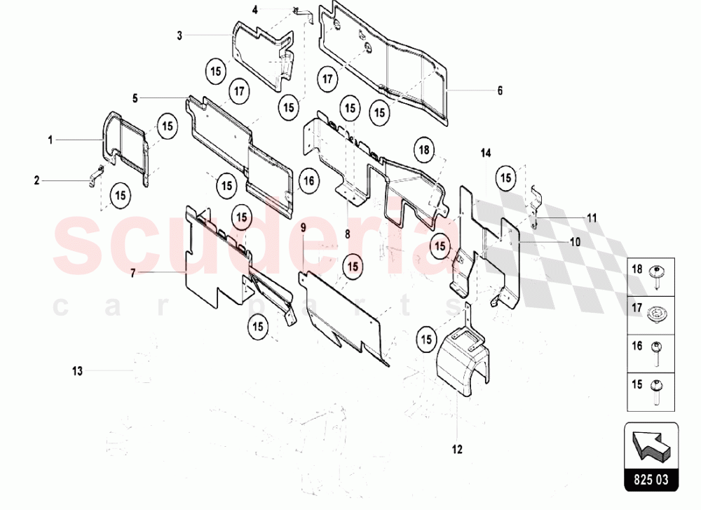 HEAT SHIELD of Lamborghini Lamborghini Aventador LP750 SV Coupe