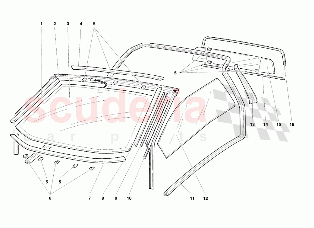 Windows of Lamborghini Lamborghini Diablo VT Roadster (1998-2000)