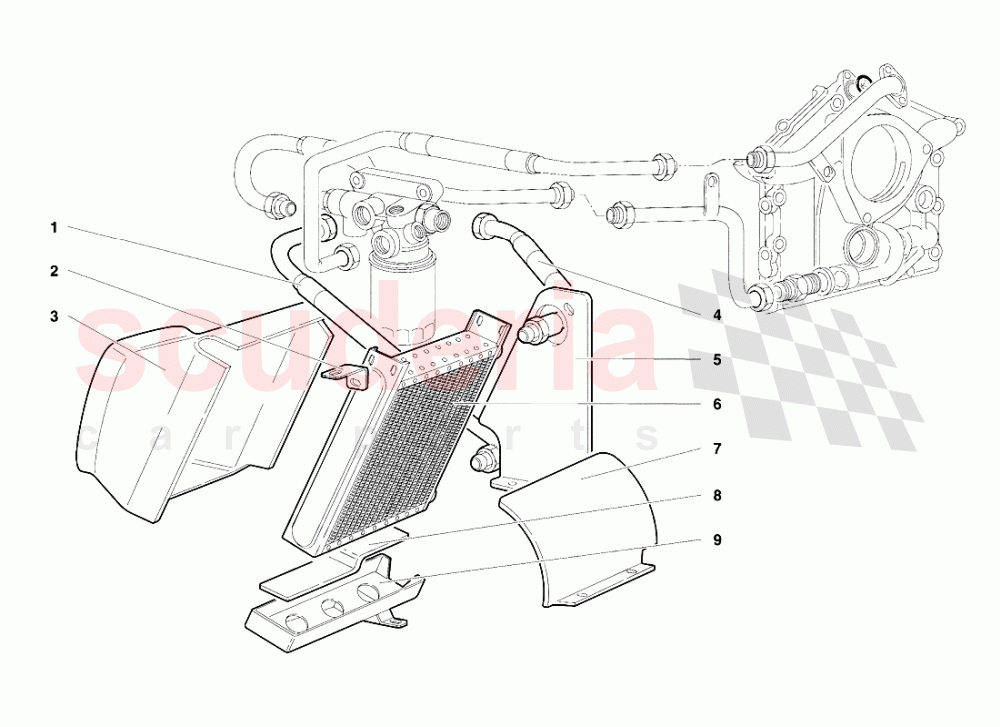 Engine Oil System (Valid for R.H.D. Version - April 1994) of Lamborghini Lamborghini Diablo VT (1993-1998)