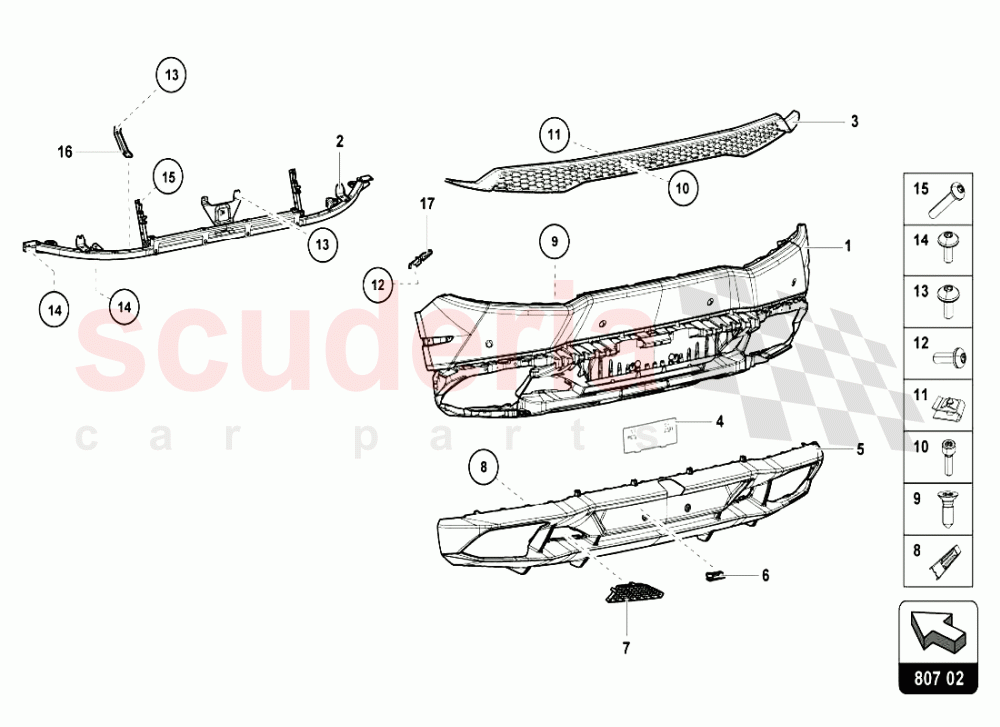 REAR BUMPERS of Lamborghini Lamborghini Huracan LP610 Coupe