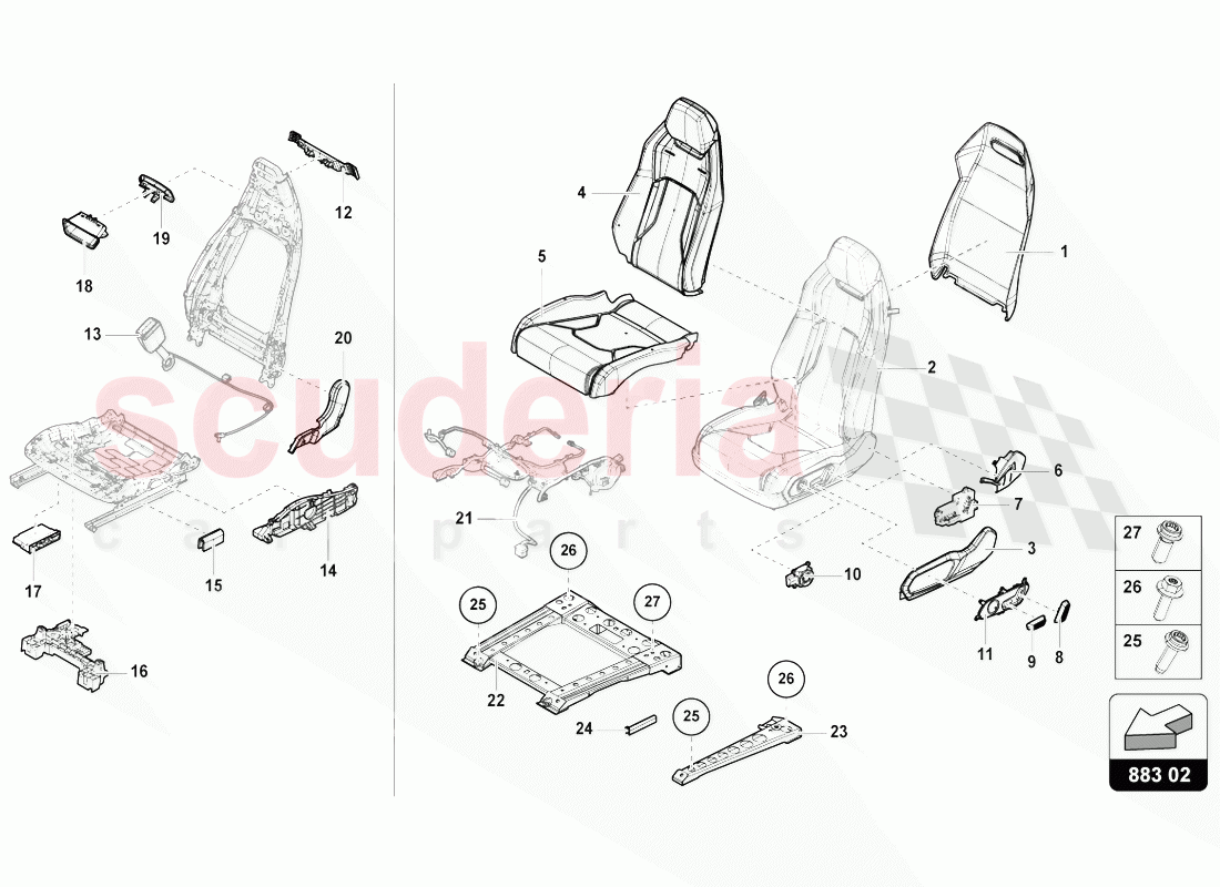 SEAT, DIVIDED of Lamborghini Lamborghini Urus