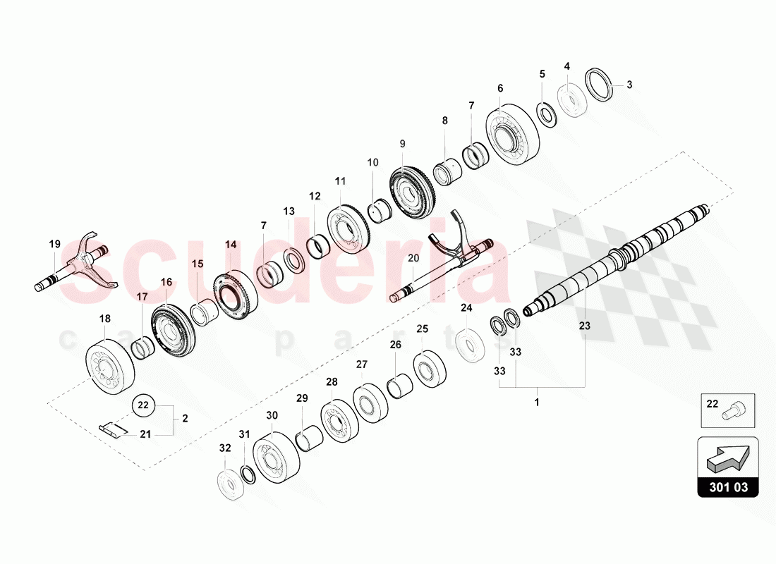 OUTER COMPONENTS FOR GEARBOX of Lamborghini Lamborghini Aventador LP770 SVJ Coupe