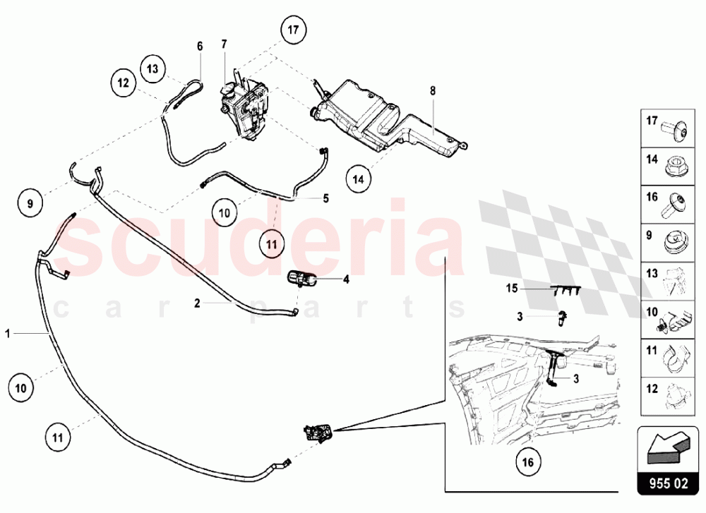 Windshield Wiper of Lamborghini Lamborghini Huracan LP640 Performante Coupe