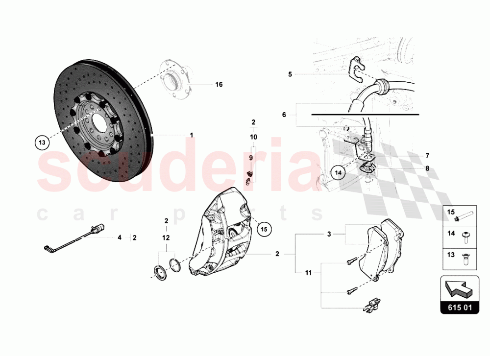 FRONT BRAKES DISCS CCB of Lamborghini Lamborghini Aventador LP700 Roadster