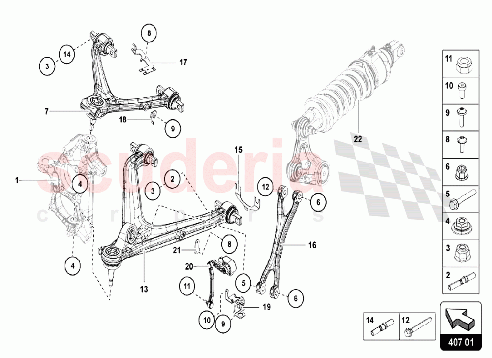 FRONT ARMS of Lamborghini Lamborghini Aventador LP750 SV Roadster