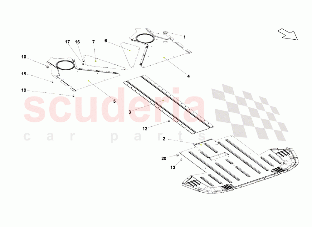 Frame Floor Panels of Lamborghini Lamborghini Gallardo (2003-2005)