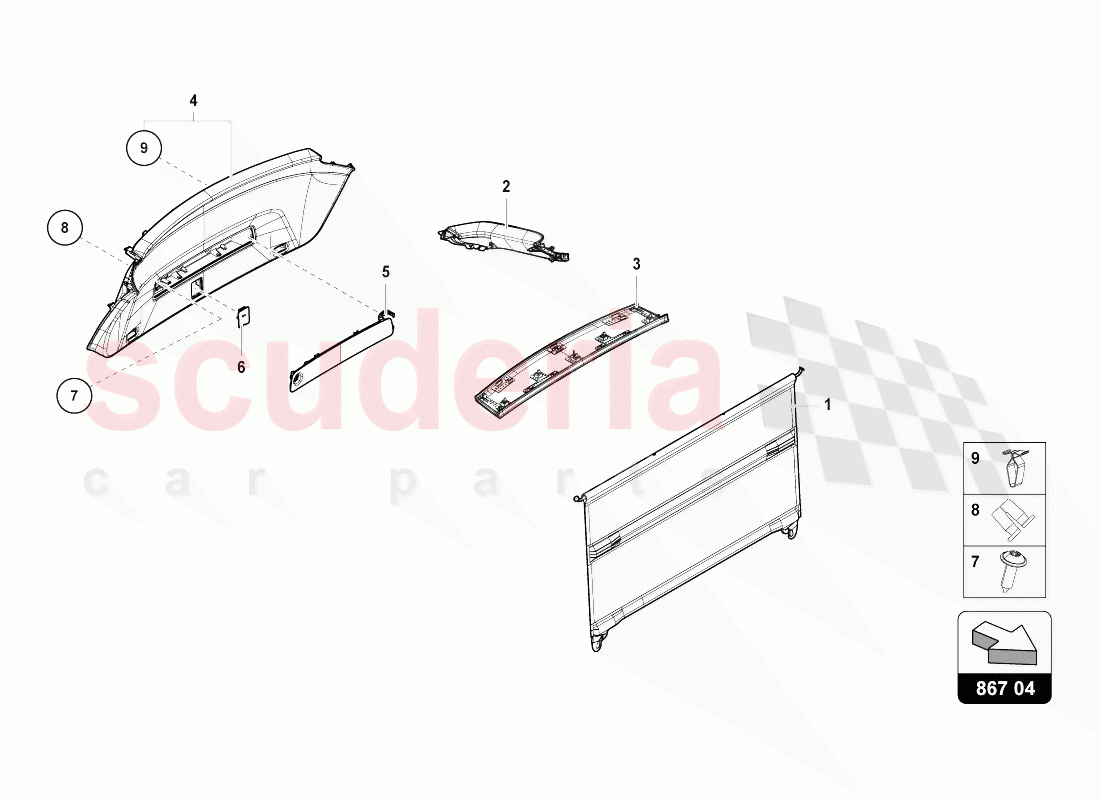 REAR LID TRIM PANEL of Lamborghini Lamborghini Urus