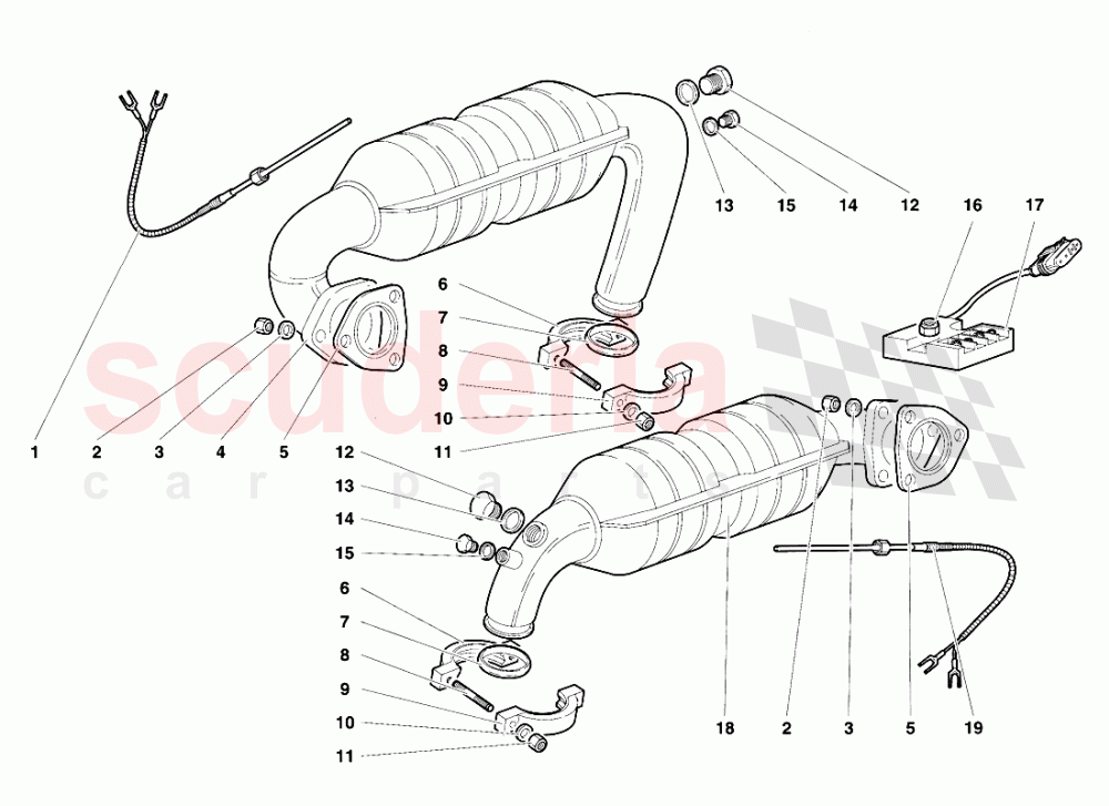 Exhaust System 2 of Lamborghini Lamborghini Diablo VT (1993-1998)