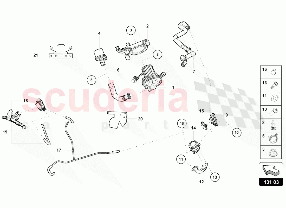 SECONDARY AIR PUMP of Lamborghini Lamborghini Huracan Evo Spyder