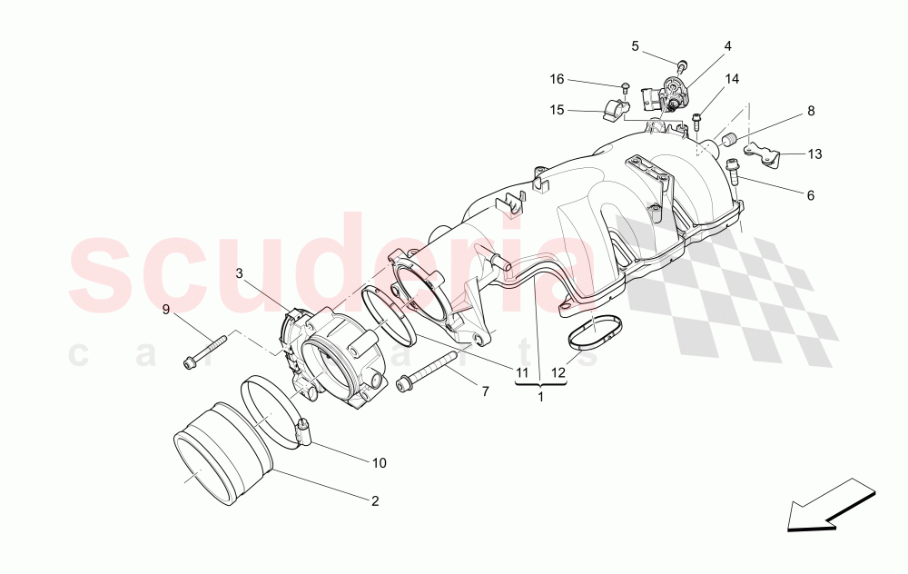 INTAKE MANIFOLD AND THROTTLE BODY of Maserati Maserati Quattroporte (2013-2016) S Q4